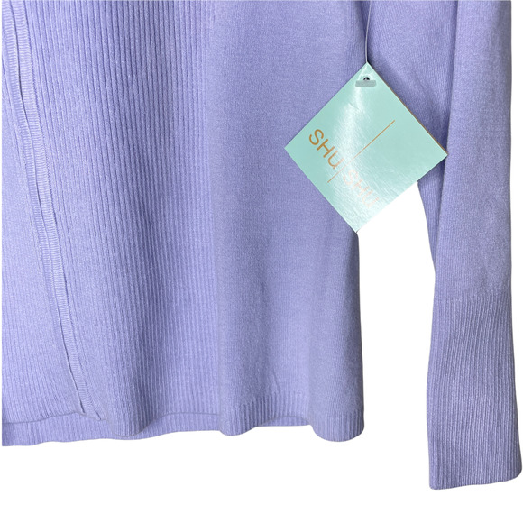 VTG Shu Shu Full Zip Ribbed Cardigan Sweater in Lavender Purple Size Small NWT - Picture 4 of 7